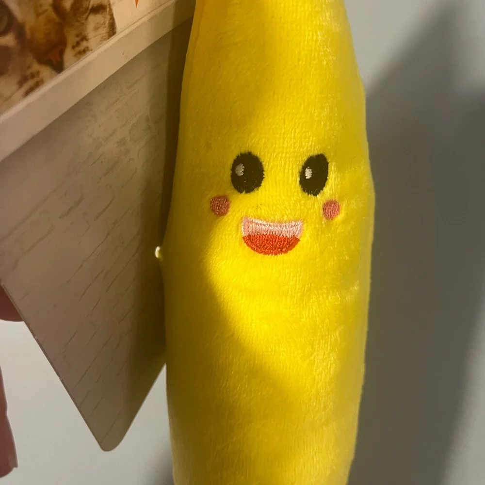 NWT Whisker City® Banana Kicker Cat Toy with Colorful Ribbons